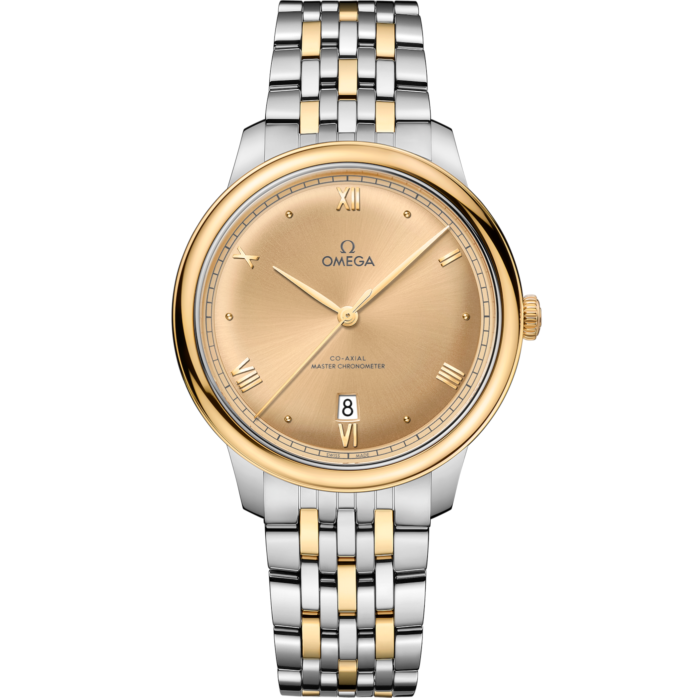 Omega De Ville Master Chronometer Stainless Steel - Yellow Gold / Champagne / Bracelet — Ref. 434.20.40.20.08.001
