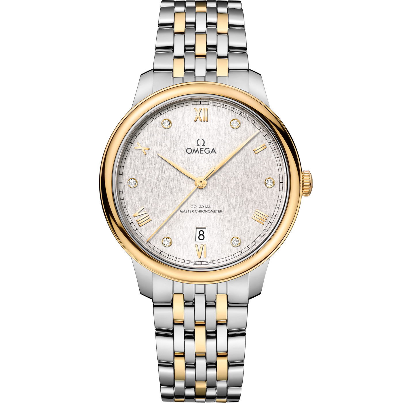 Omega De Ville Master Chronometer Stainless Steel - Yellow Gold / Silver - Diamond / Bracelet — Ref. 434.20.40.20.52.001
