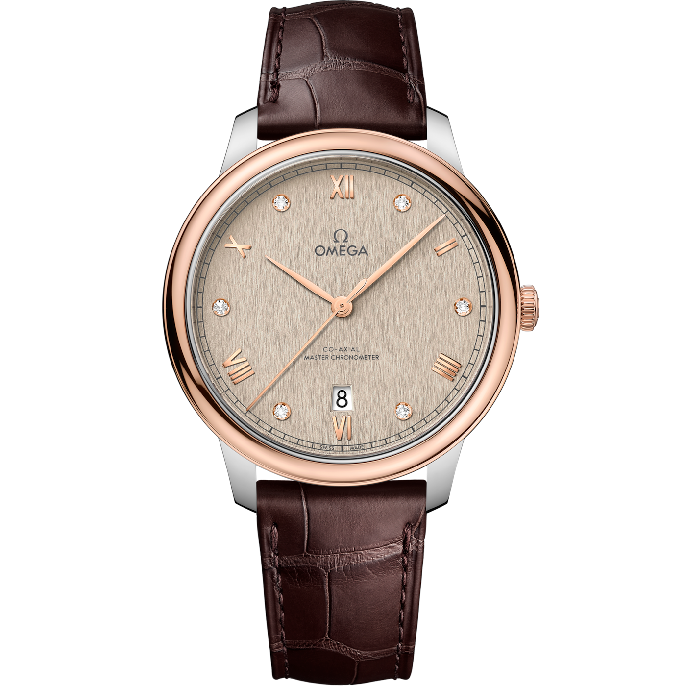 Omega De Ville Master Chronometer Stainless Steel - Sedna Gold / Beige - Diamond — Ref. 434.23.40.20.59.001