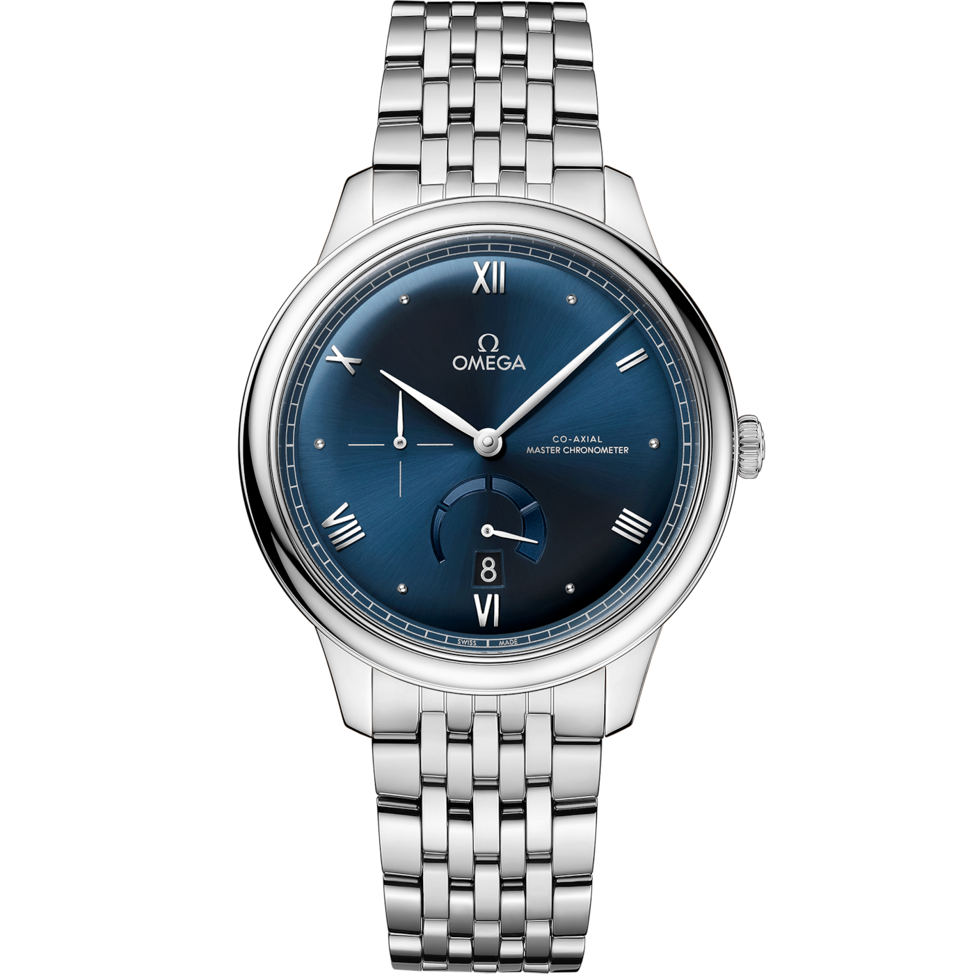 Omega De Ville Power Reserve Master Chronometer Stainless Steel / Blue / Bracelet — Ref. 434.10.41.21.03.002