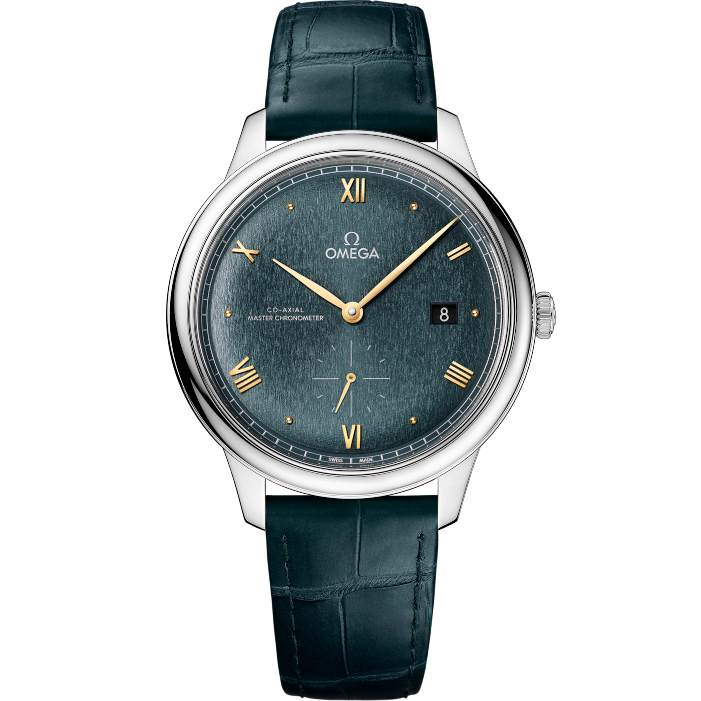 Omega De Ville Small Seconds Master Chronometer Stainless Steel / Turquoise — Ref. 434.13.41.20.10.001