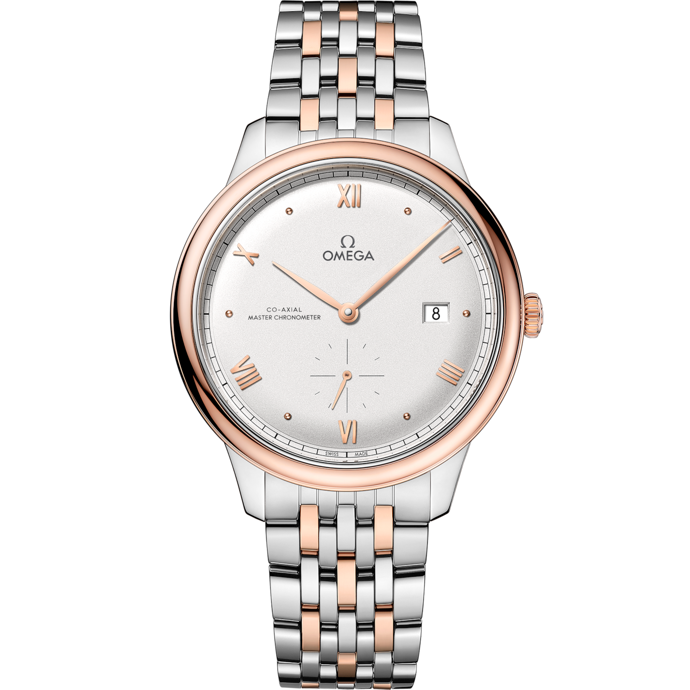 Omega De Ville Small Seconds Master Chronometer Stainless Steel - Sedna Gold / Silver / Bracelet — Ref. 434.20.41.20.02.001