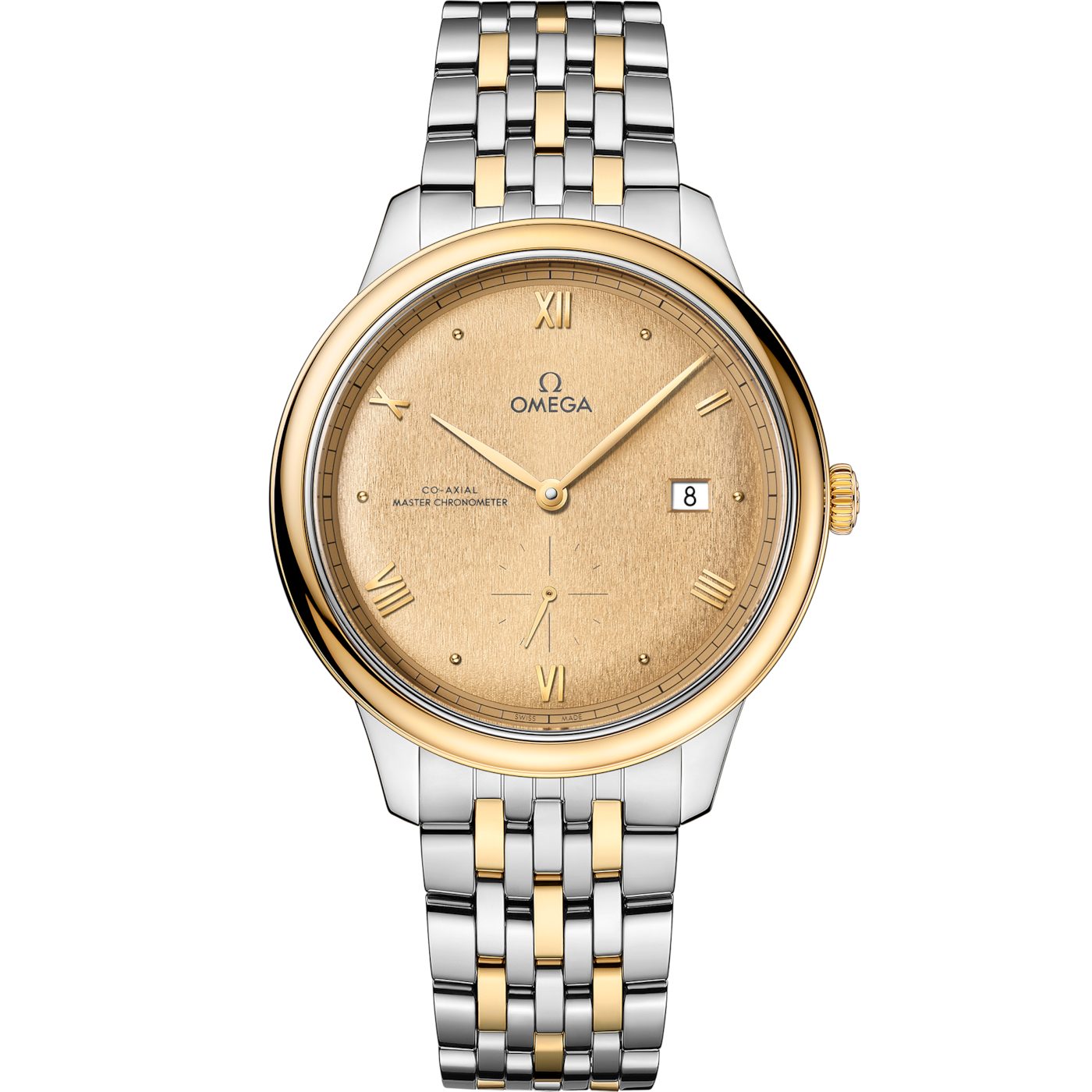 Omega De Ville Small Seconds Master Chronometer Stainless Steel - Yellow Gold / Champagne / Bracelet — Ref. 434.20.41.20.08.001