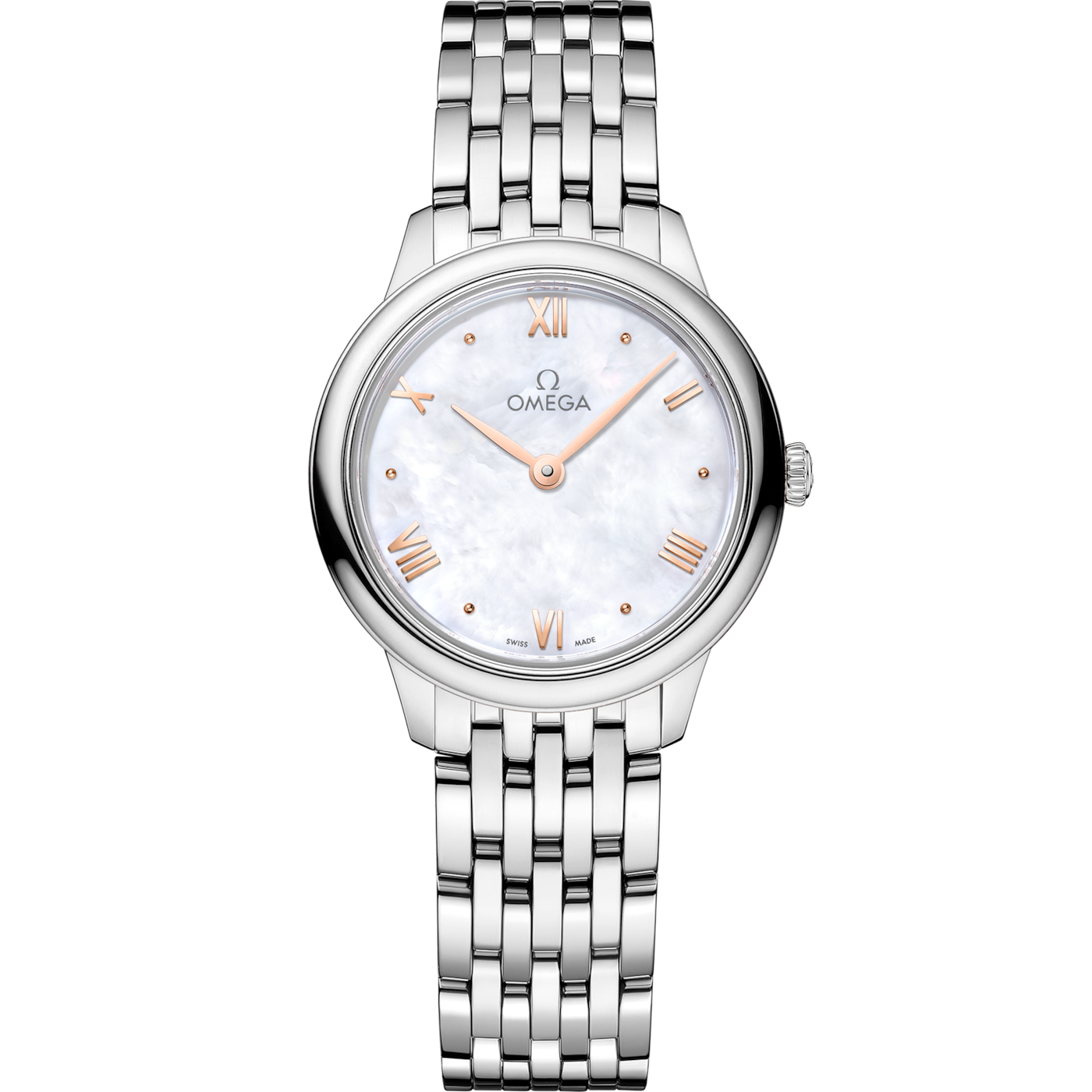 Omega De Ville Quartz 27.5 Stainless Steel / MOP / Bracelet — Ref. 434.10.28.60.05.001
