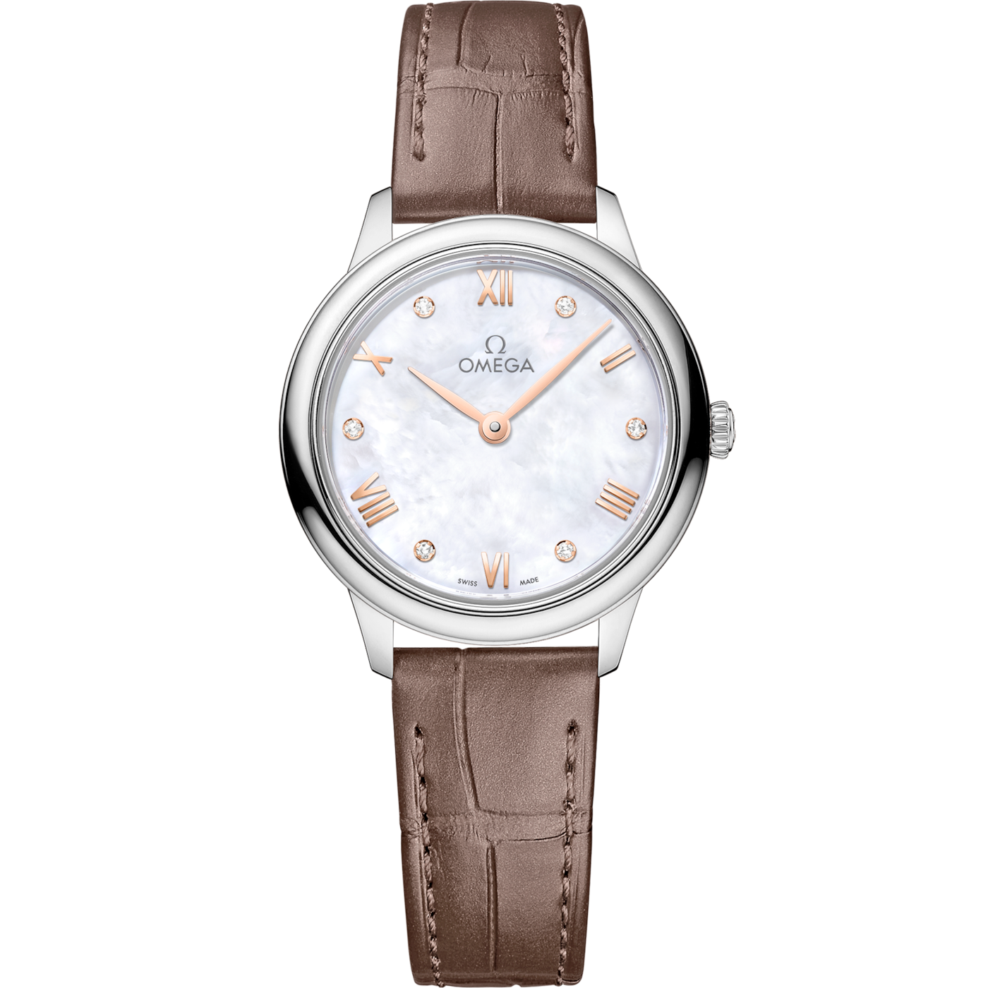 Omega De Ville Quartz 27.5 Stainless Steel / MOP - Diamond — Ref. 434.13.28.60.55.001