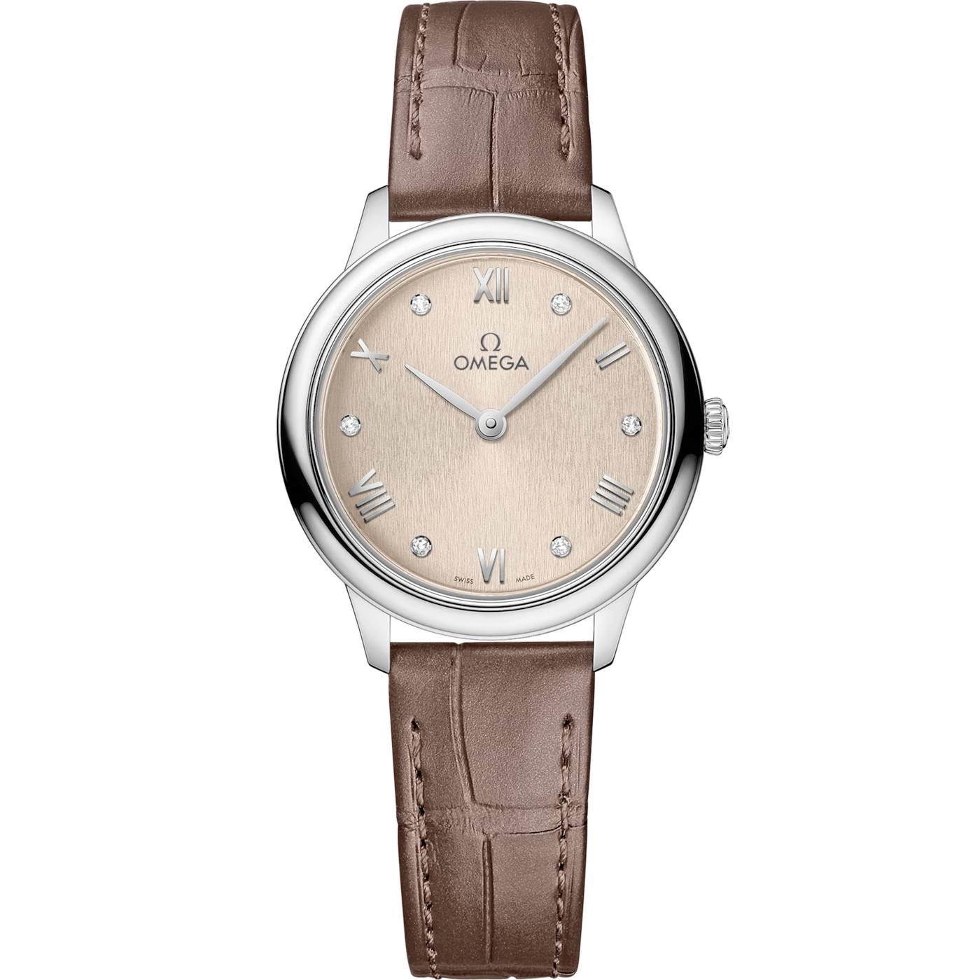 Omega De Ville Quartz 27.5 Stainless Steel / Beige - Diamond — Ref. 434.13.28.60.59.001