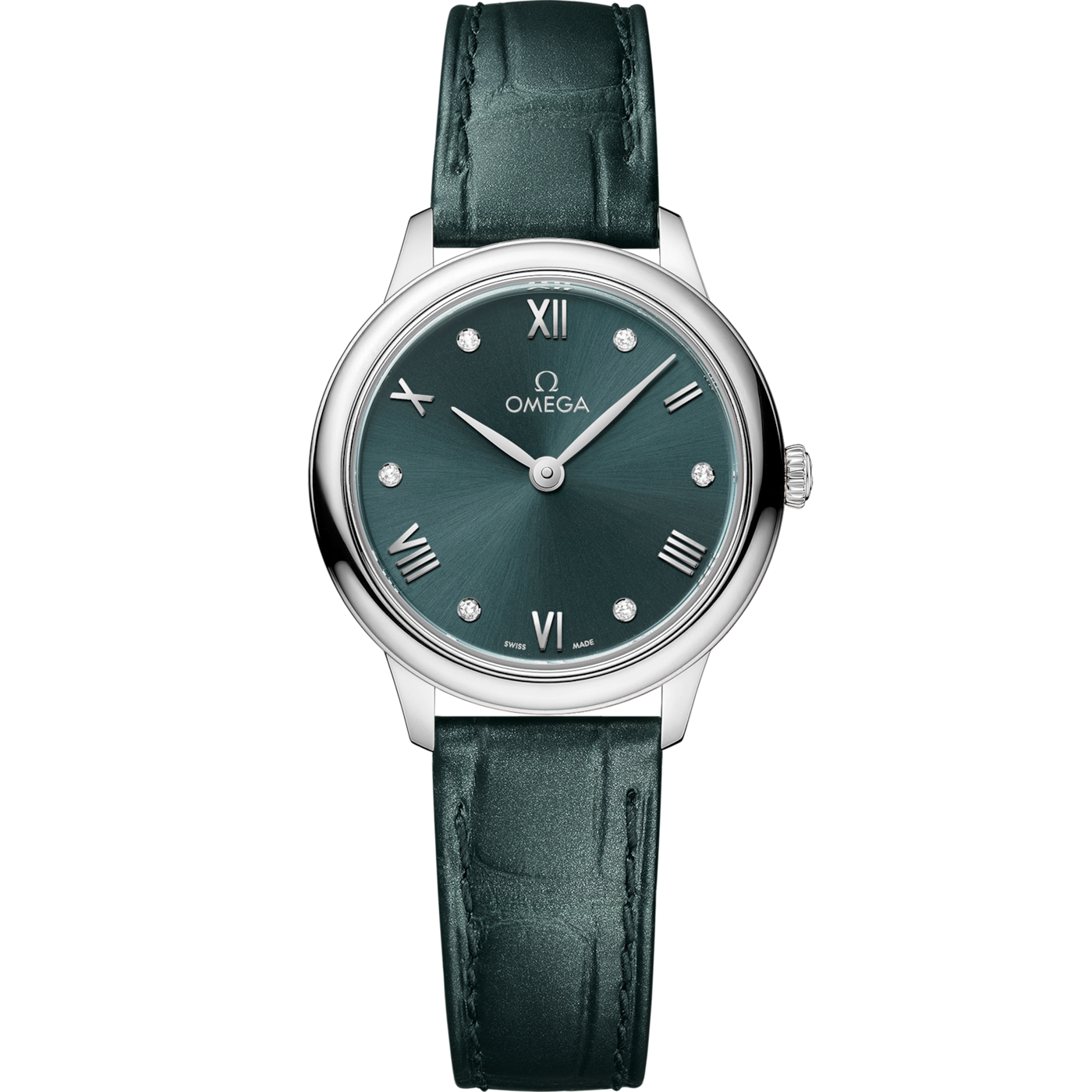 Omega De Ville Quartz 27.5 Stainless Steel / Turquoise - Diamond — Ref. 434.13.28.60.60.001