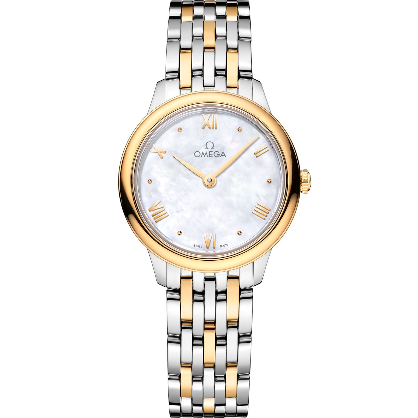 Omega De Ville Quartz 27.5 Stainless Steel - Yellow Gold / MOP / Bracelet — Ref. 434.20.28.60.05.001