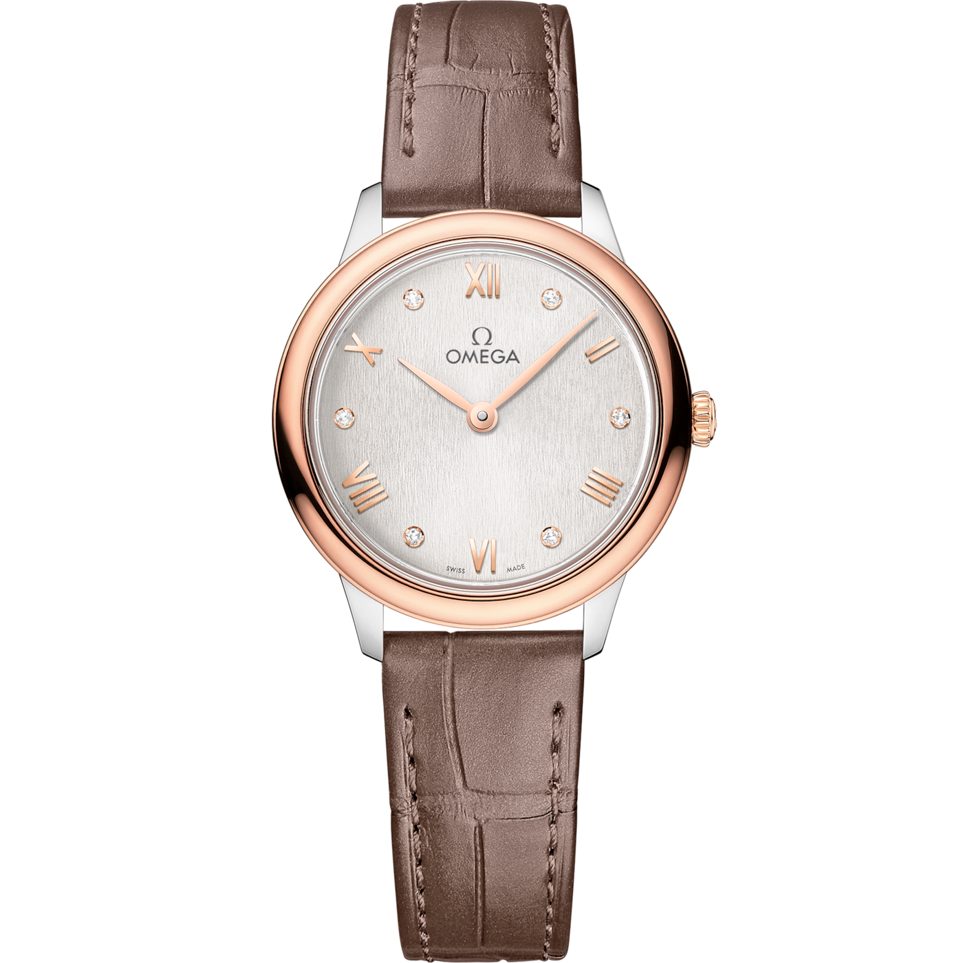 Omega De Ville Quartz 27.5 Stainless Steel - Sedna Gold / Silver - Diamond — Ref. 434.23.28.60.52.001