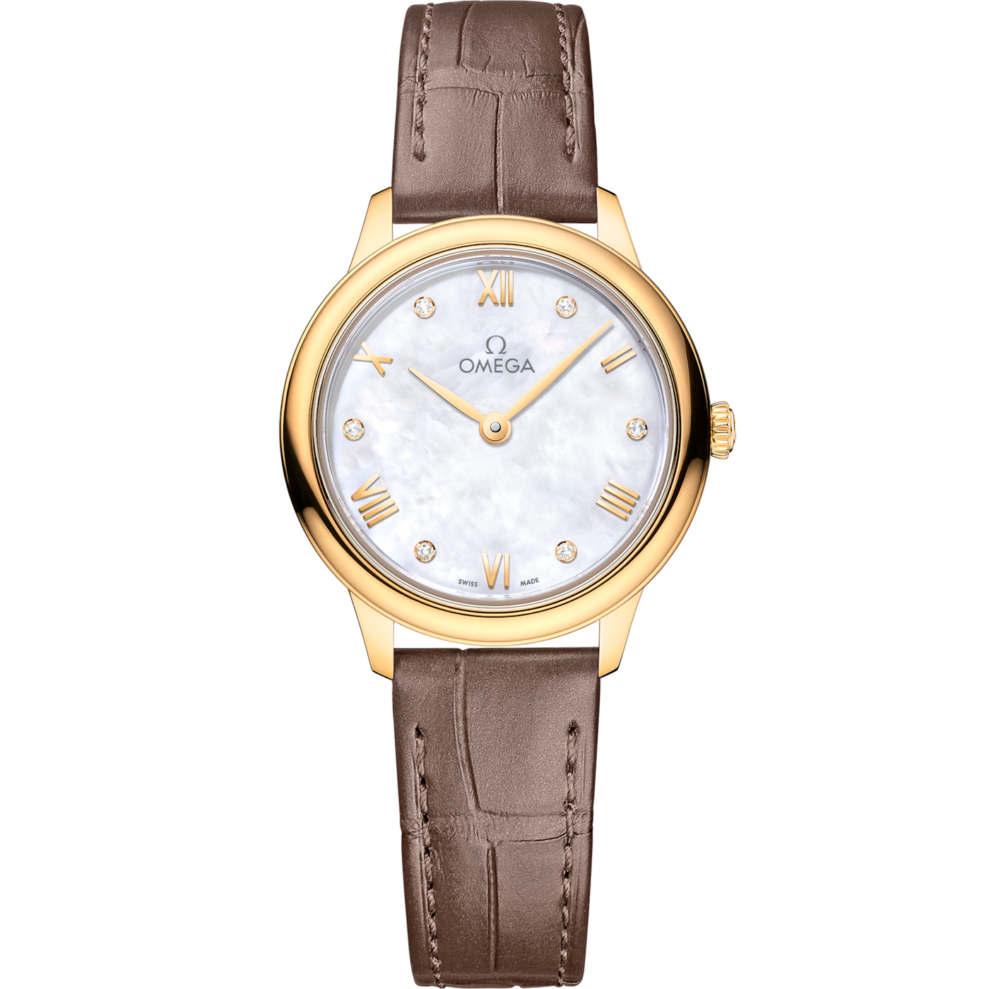 Omega De Ville Quartz 27.5 Yellow Gold / MOP - Diamond — Ref. 434.53.28.60.55.002