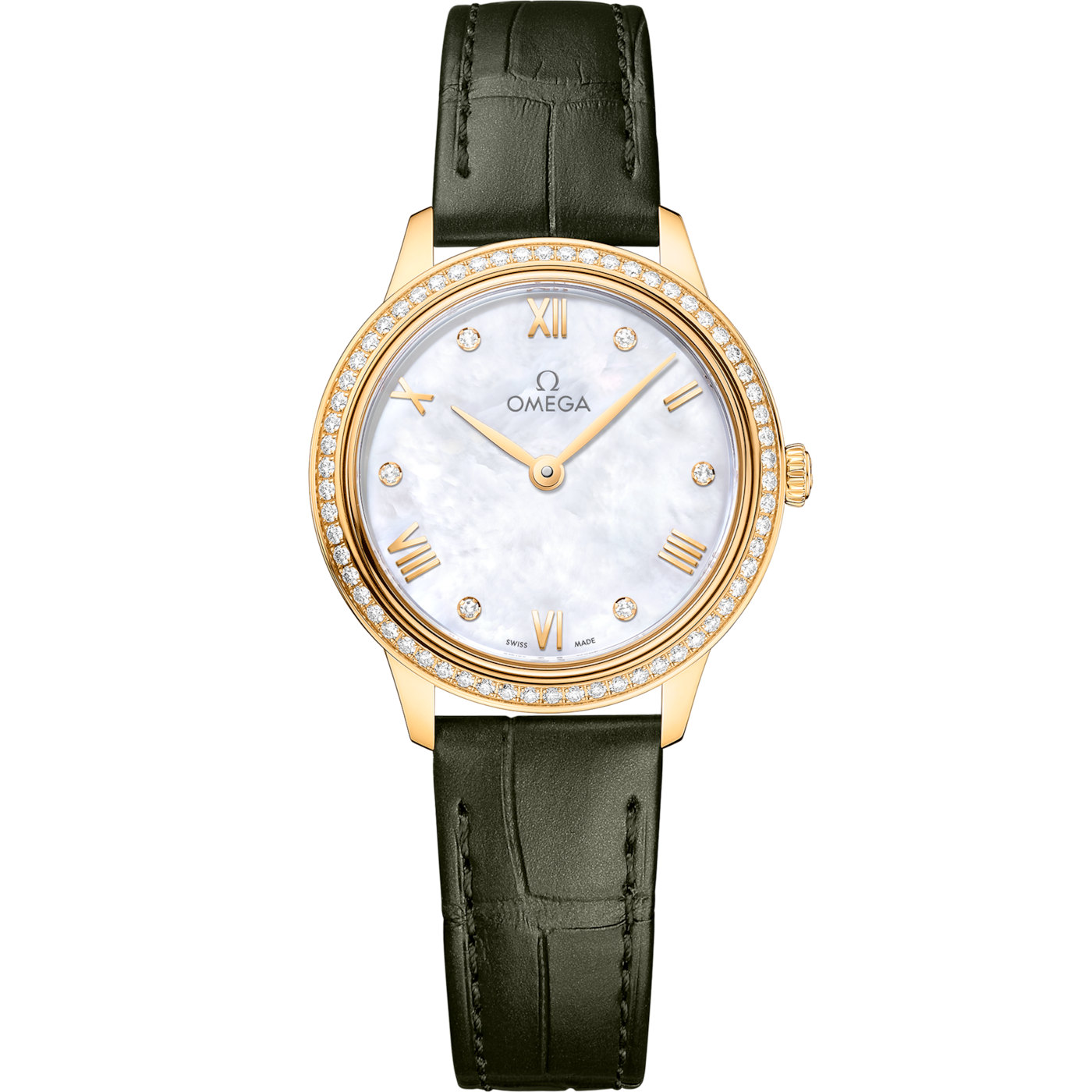 Omega De Ville Quartz 27.5 Yellow Gold - Diamond / MOP - Diamond — Ref. 434.58.28.60.55.002