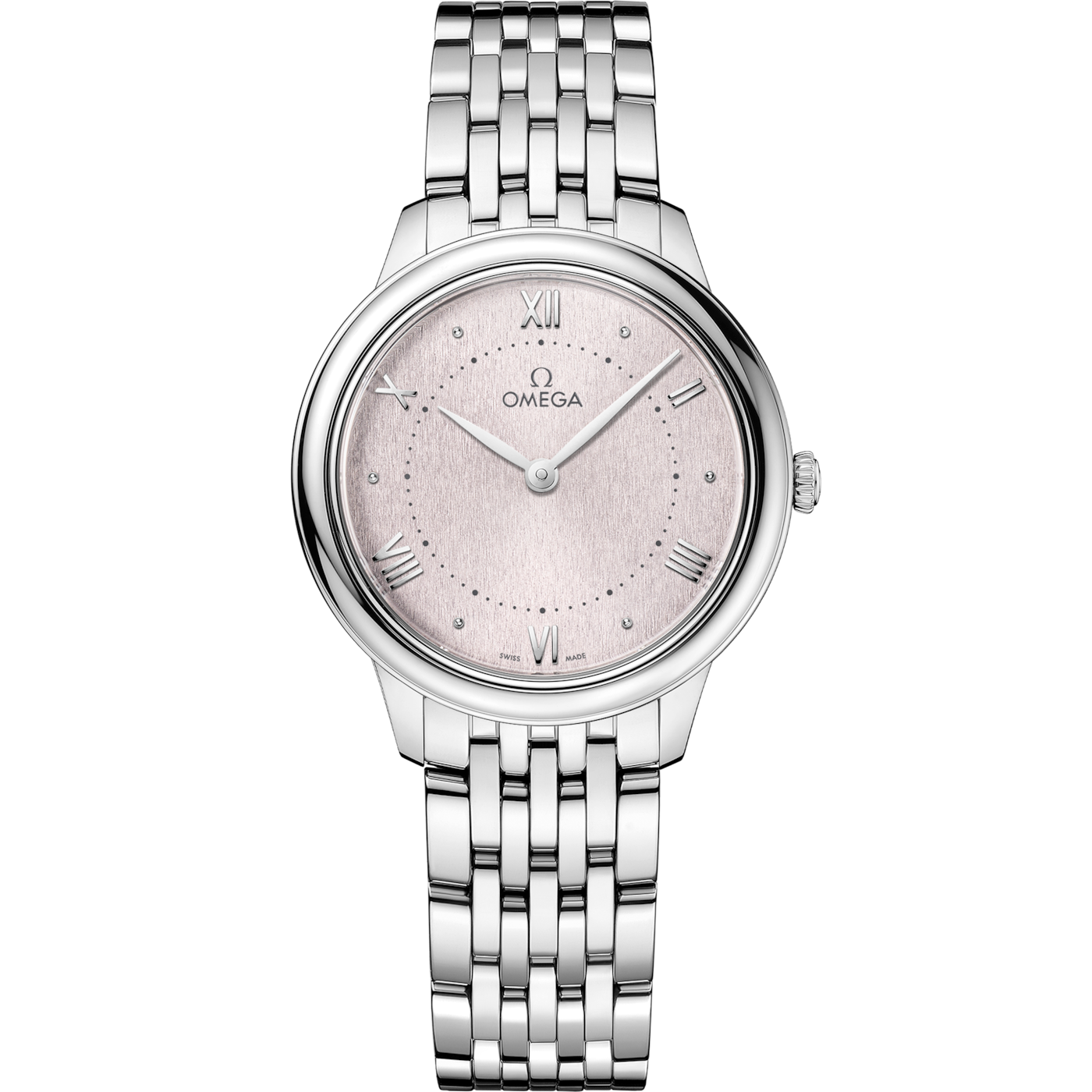 Omega De Ville Quartz 30 Stainless Steel / Rose / Bracelet — Ref. 434.10.30.60.02.001