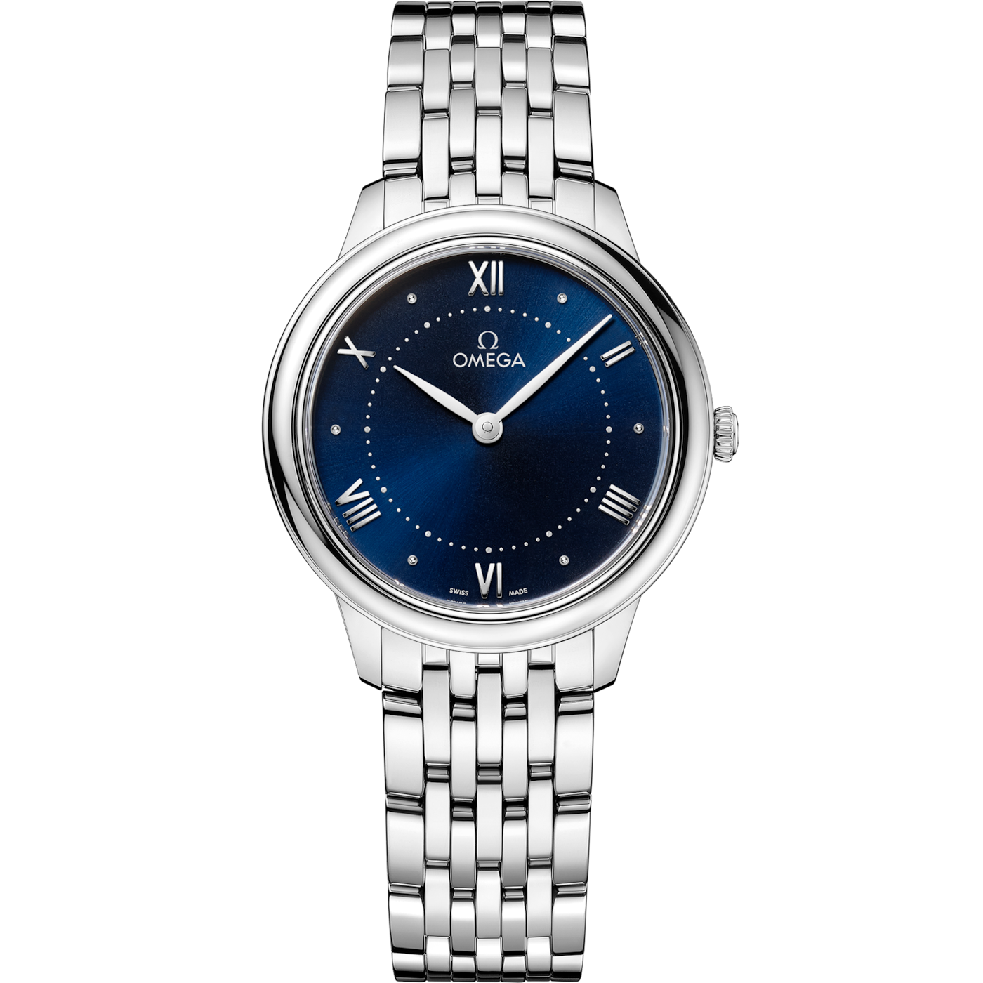 Omega De Ville Quartz 30 Stainless Steel / Blue / Bracelet — Ref. 434.10.30.60.03.001