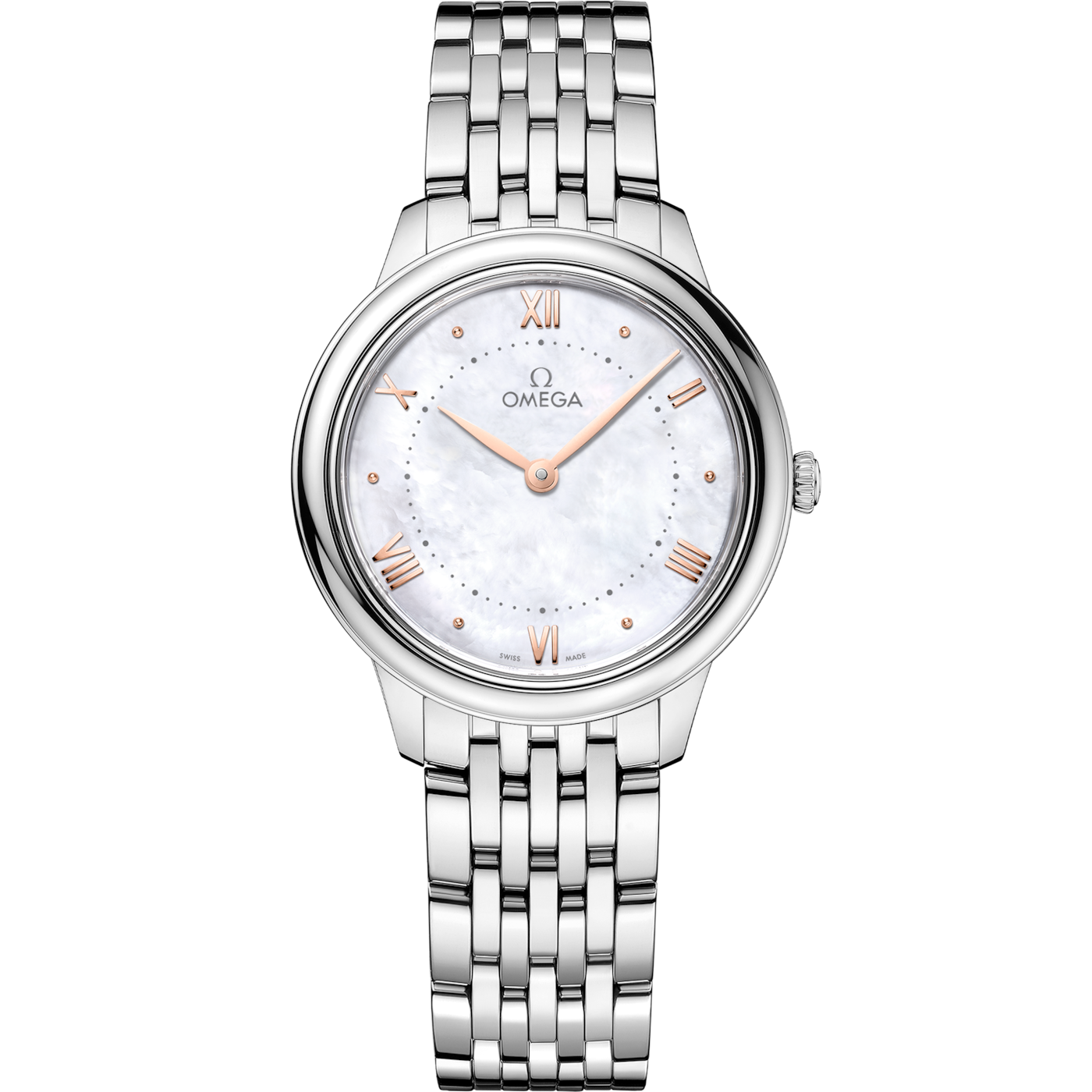Omega De Ville Quartz 30 Stainless Steel / MOP / Bracelet — Ref. 434.10.30.60.05.001