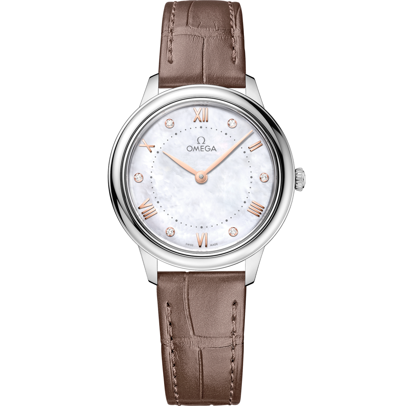 Omega De Ville Quartz 30 Stainless Steel / MOP - Diamond — Ref. 434.13.30.60.55.001
