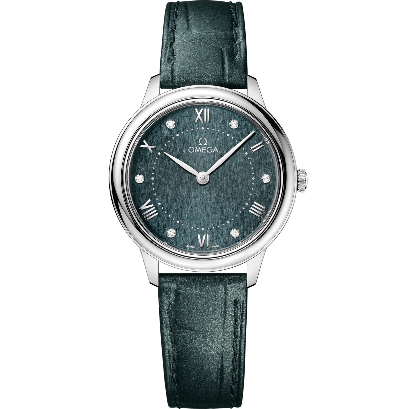 Omega De Ville Quartz 30 Stainless Steel / Turqouise - Diamond — Ref. 434.13.30.60.60.001
