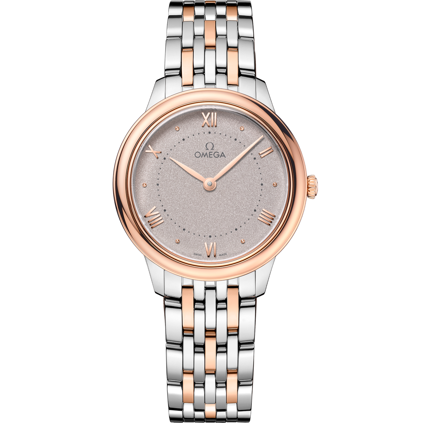 Omega De Ville Quartz 30 Stainless Steel - Sedna Gold / Grey / BRacelet — Ref. 434.20.30.60.02.001