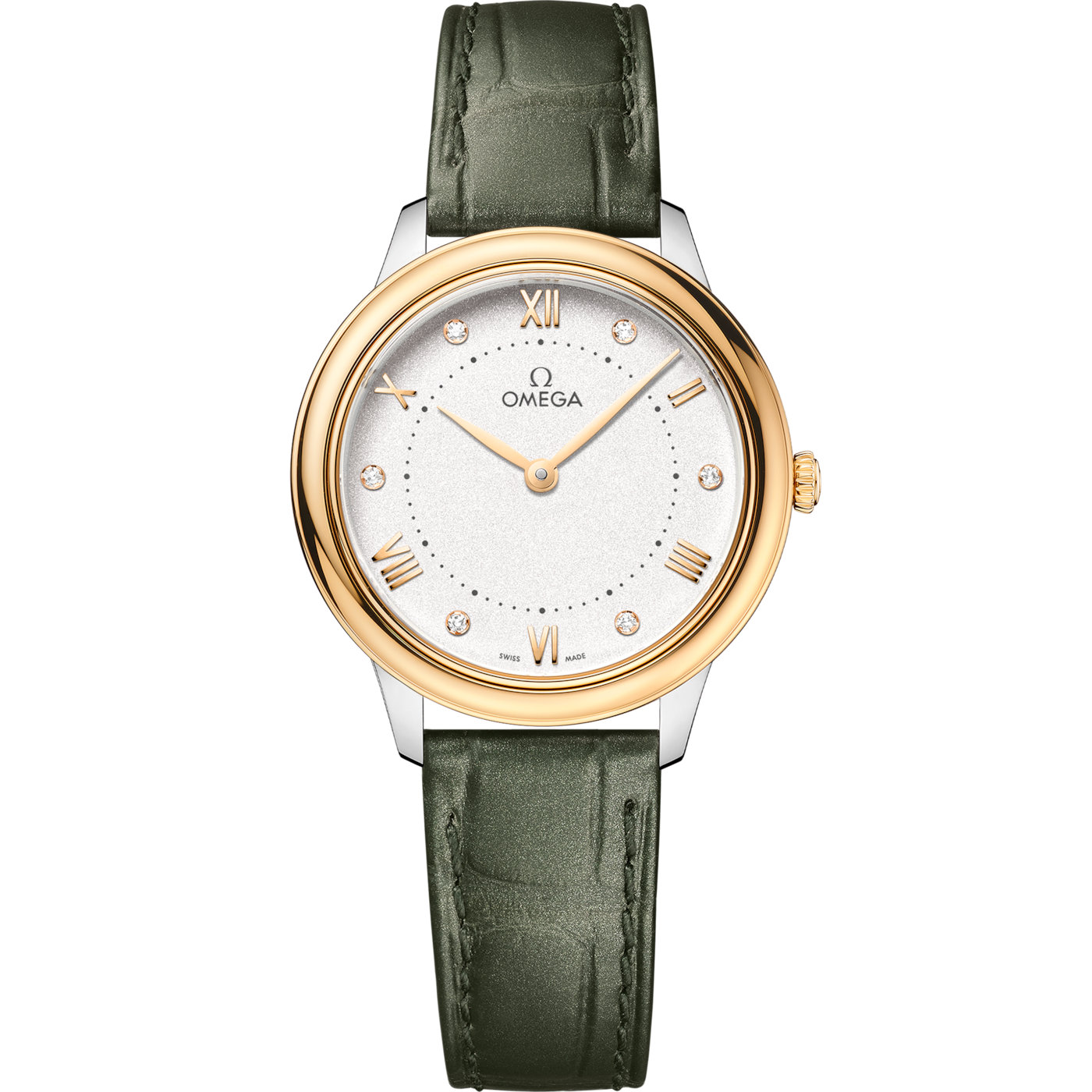 Omega De Ville Quartz 30 Stainless Steel - Yellow Gold / White - Diamond — Ref. 434.23.30.60.52.002