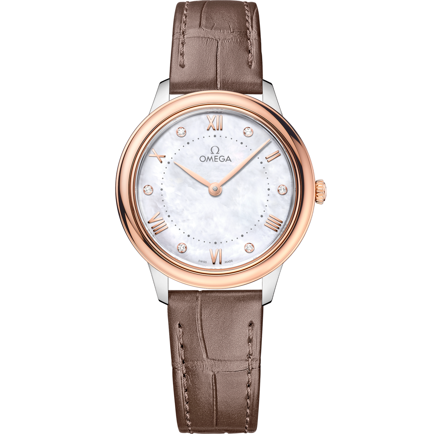 Omega De Ville Quartz 30 Stainless Steel - Sedna Gold / MOP - Diamond — Ref. 434.23.30.60.55.001