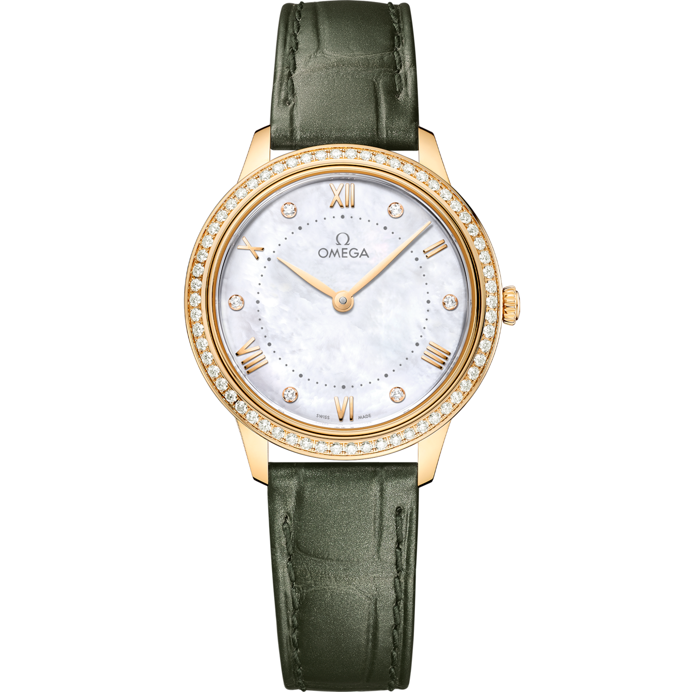 Omega De Ville Quartz 30 Yellow Gold - Diamond / MOP - Diamond — Ref. 434.58.30.60.55.002