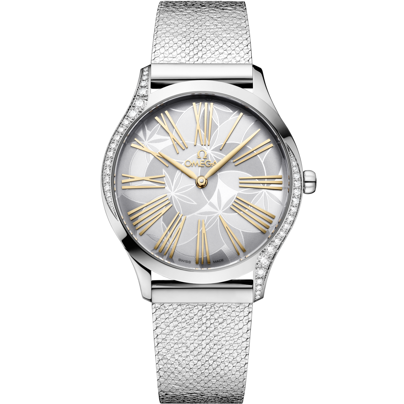 Omega De Ville Tr̩sor 36 Stainless Steel / Silver - Frangipani / Bracelet — Ref. 428.15.36.60.02.001
