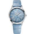 Omega De Ville Tr̩sor 36 Stainless Steel / Blue - Hydrangea / Alligator — Ref. 428.18.36.60.03.002