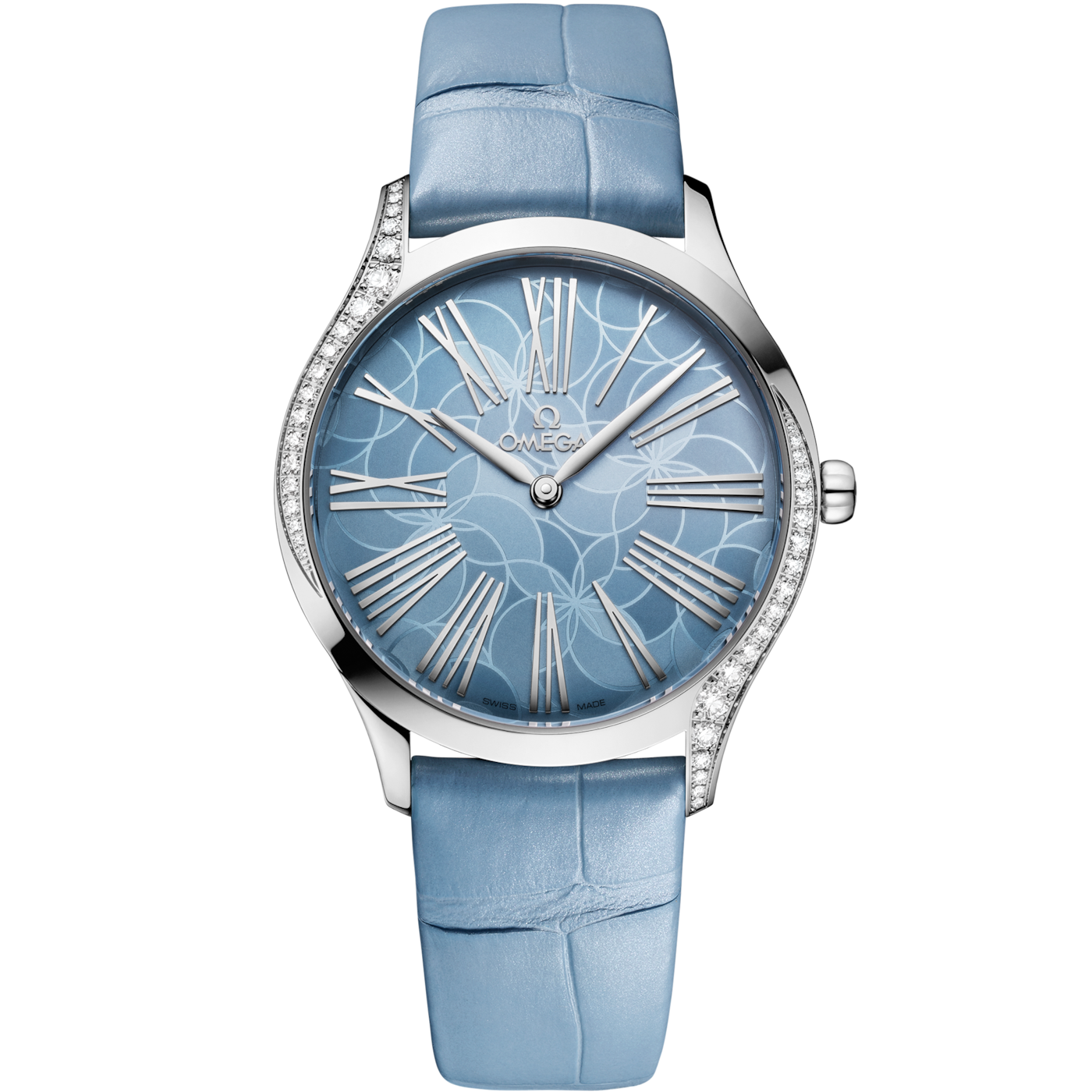 Omega De Ville Tr̩sor 36 Stainless Steel / Blue - Hydrangea / Alligator — Ref. 428.18.36.60.03.002