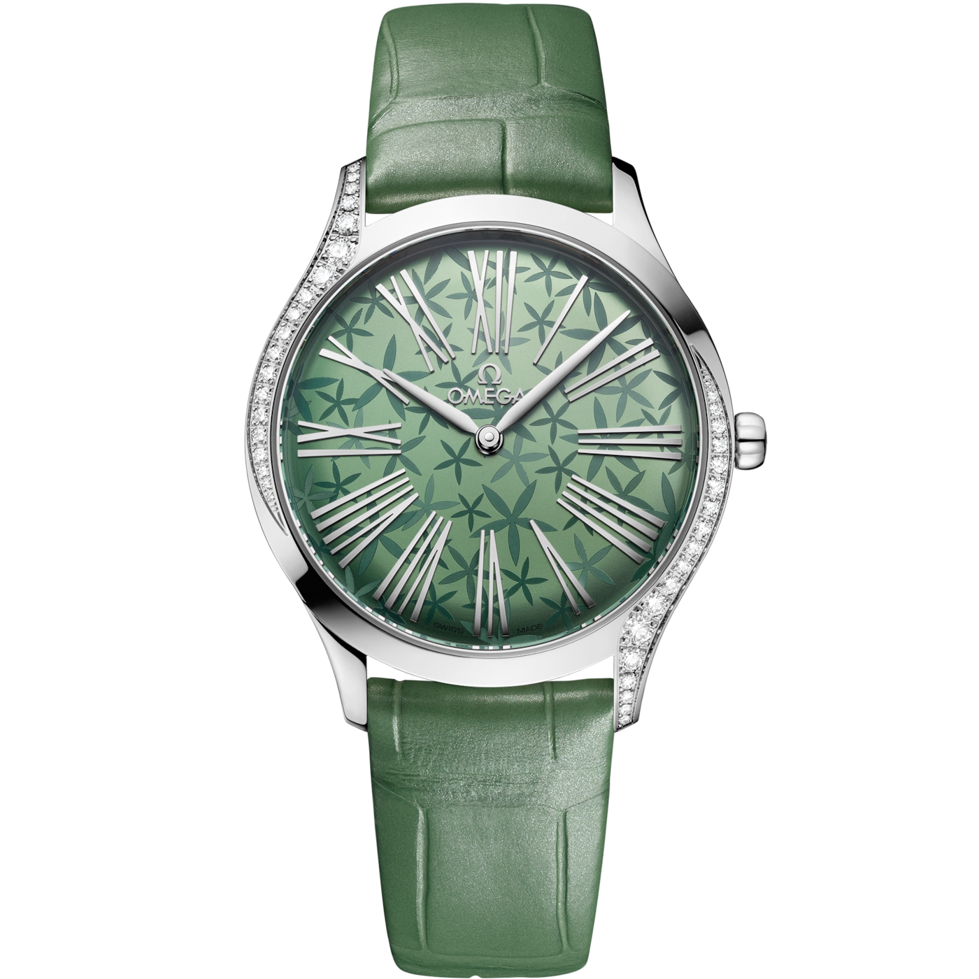 Omega De Ville Tr̩sor 36 Stainless Steel / Green - Jasmine / Alligator — Ref. 428.18.36.60.10.002
