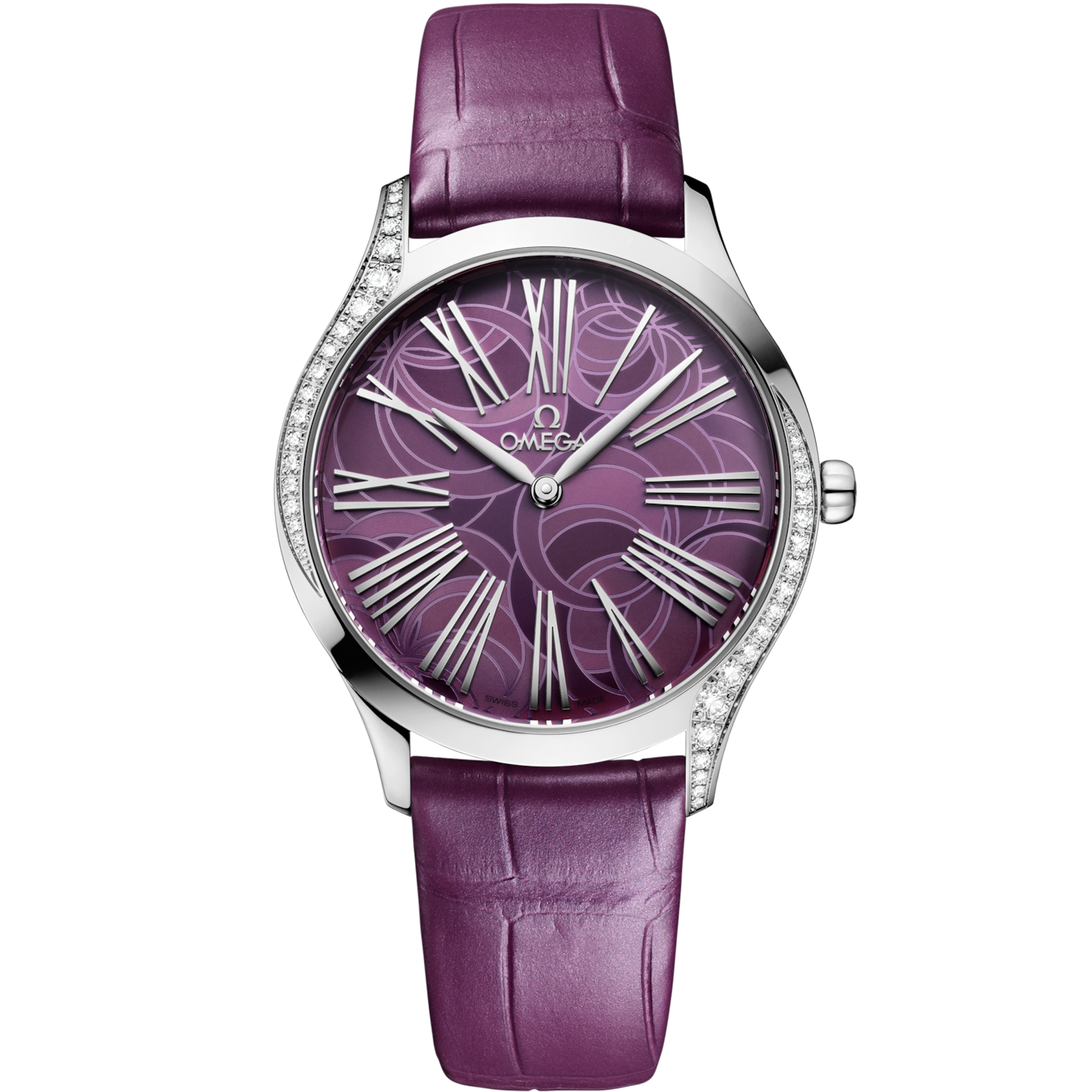 Omega De Ville Tr̩sor 36 Stainless Steel / Purple - Peony / Alligator — Ref. 428.18.36.60.10.003