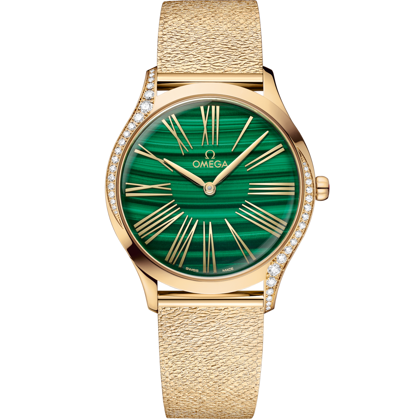 Omega De Ville Tr̩sor 36 Moonshine Gold / Malachite / Bracelet — Ref. 428.55.36.60.99.003