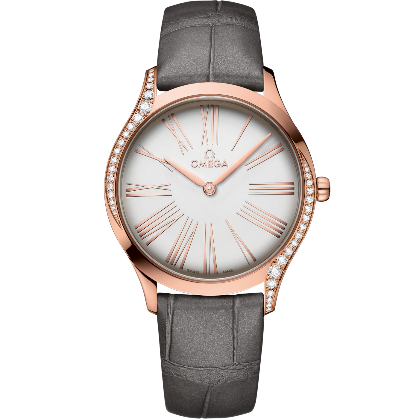 Omega De Ville Tr̩sor 36 Sedna Gold / Silver Roman / Alligator — Ref. 428.58.36.60.02.001