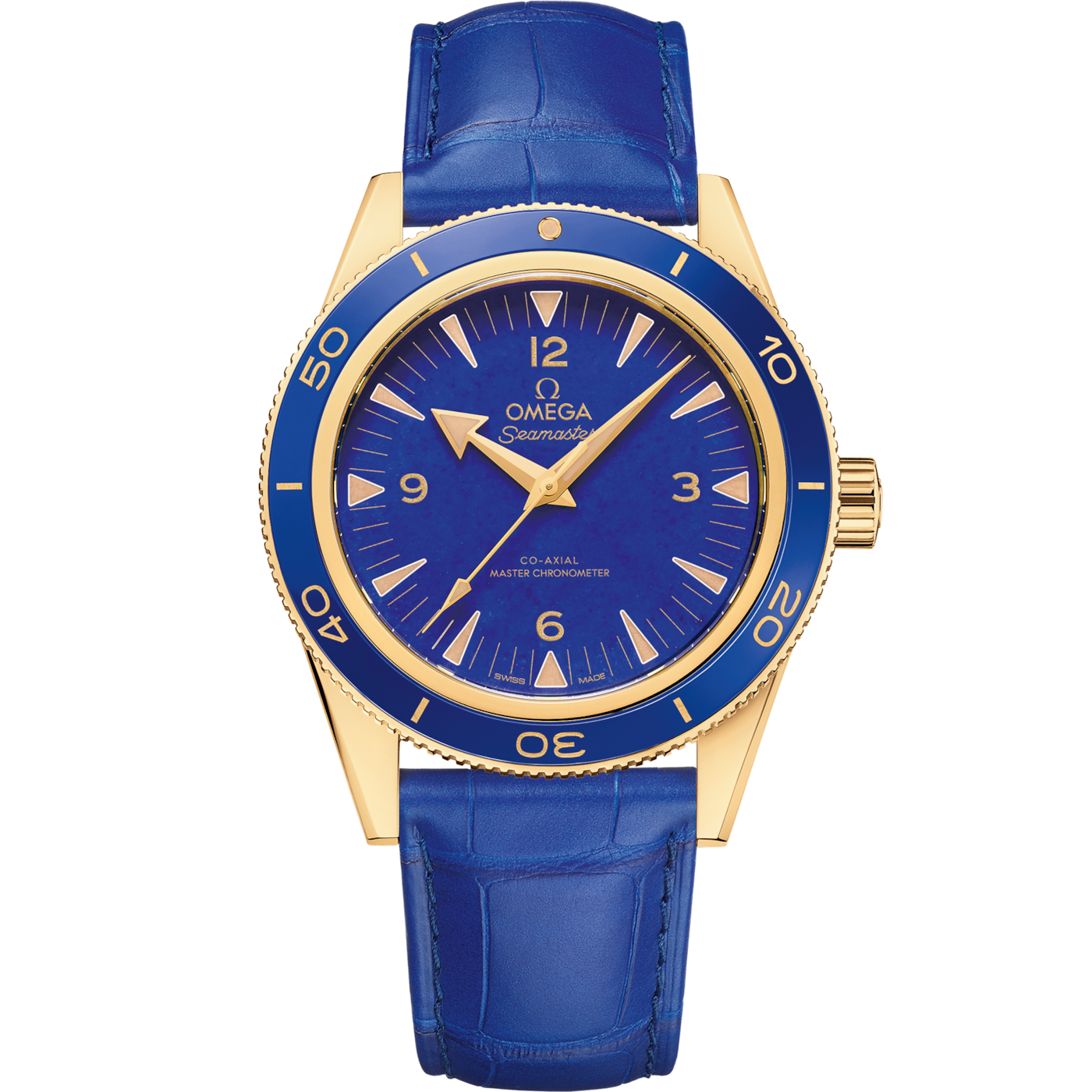 Omega Seamaster 300 Co-Axial Master Chronometer Yellow Gold / Lapis Lazuli — Ref. 234.63.41.21.99.002