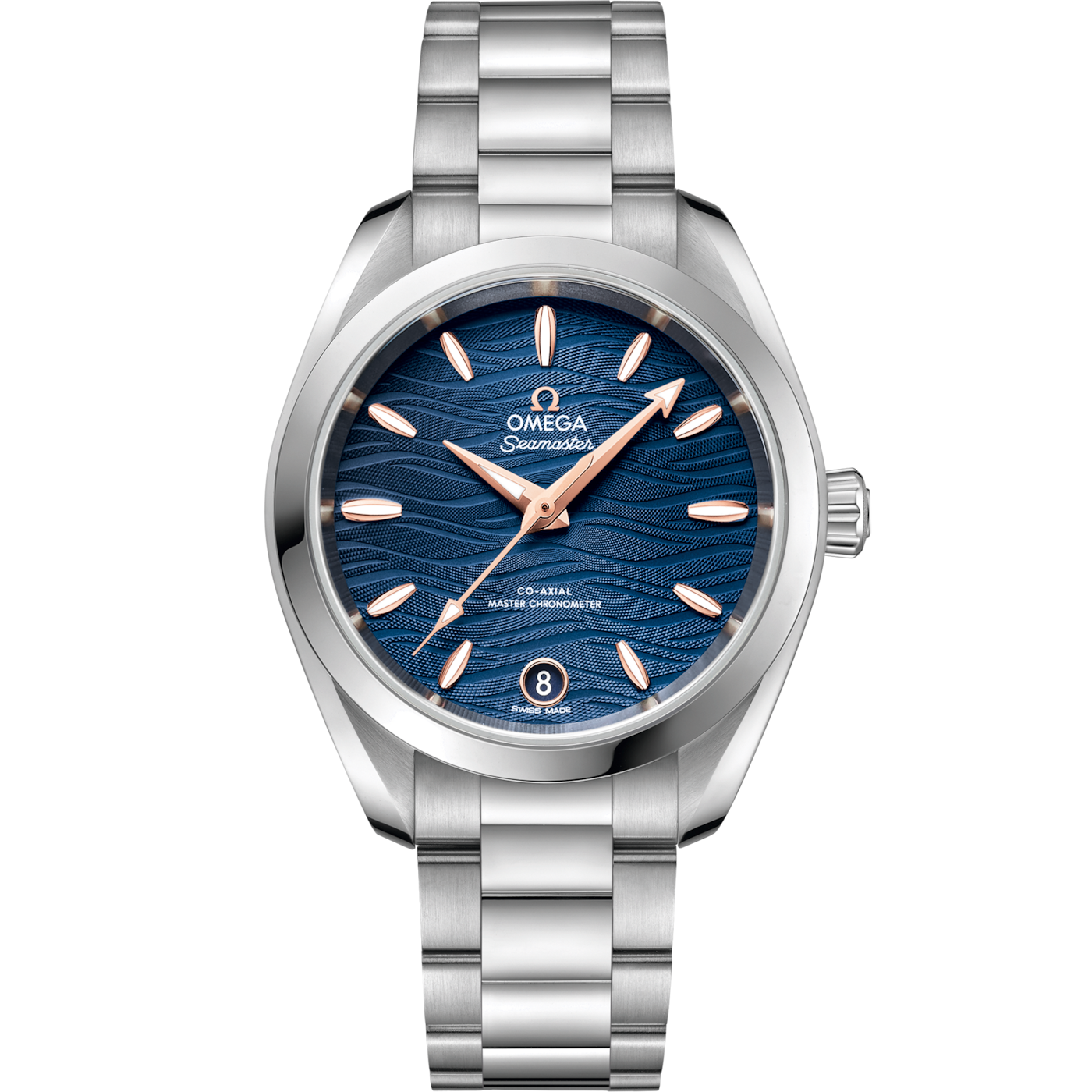 Omega Seamaster Aqua Terra 150M Master Chronometer 34 Stainless Steel / Blue-Waves / Bracelet — Ref. 220.10.34.20.03.001