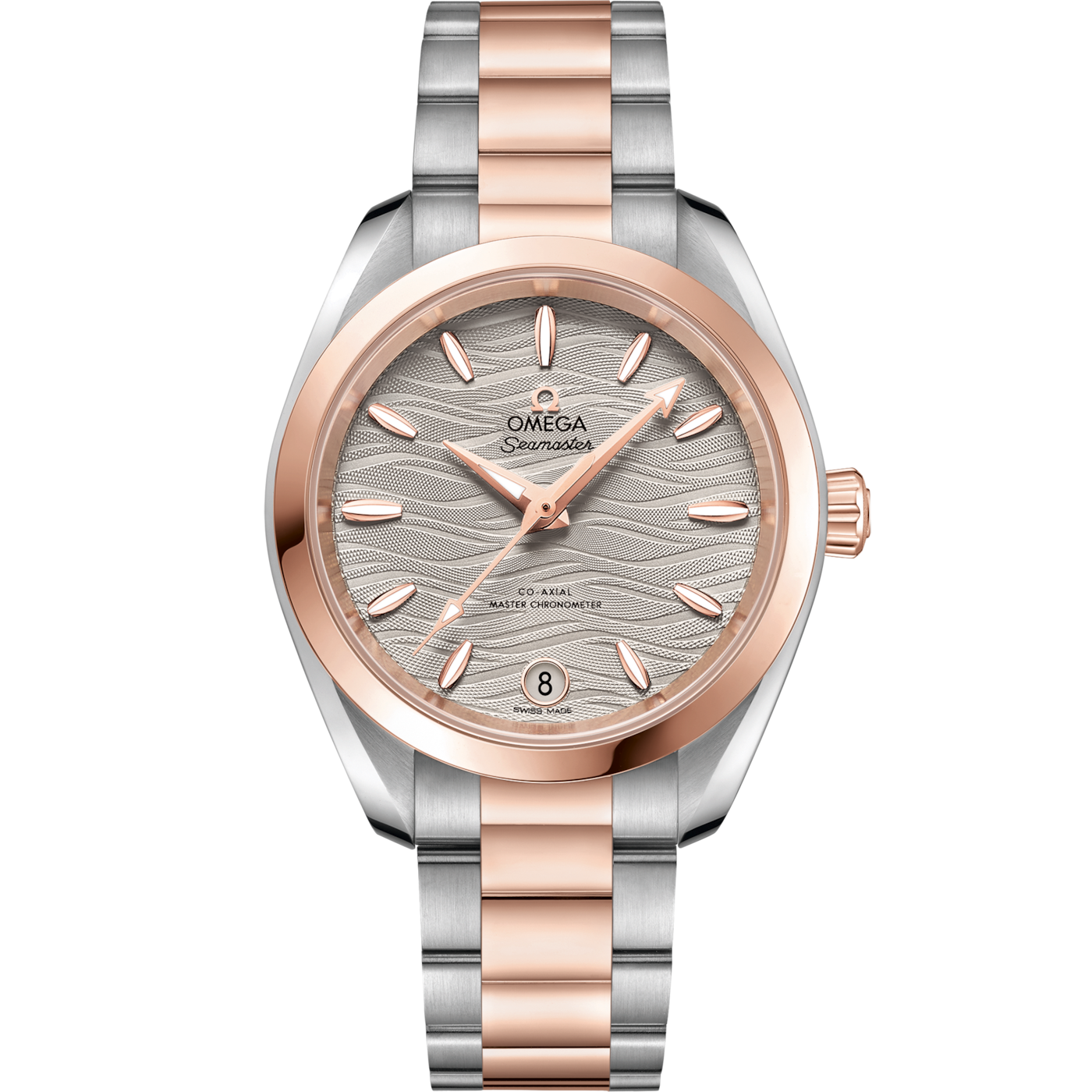 Omega Seamaster Aqua Terra 150M Master Chronometer 34 Stainless Steel / Sedna Gold / Grey-Waves / Bracelet — Ref. 220.20.34.20.06.001