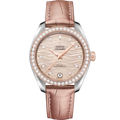 Omega Seamaster Aqua Terra 150M Master Chronometer 34 Stainless Steel / Sedna Gold / Diamond / Grey - Diamond / Alligator — Ref. 220.28.34.20.59.001