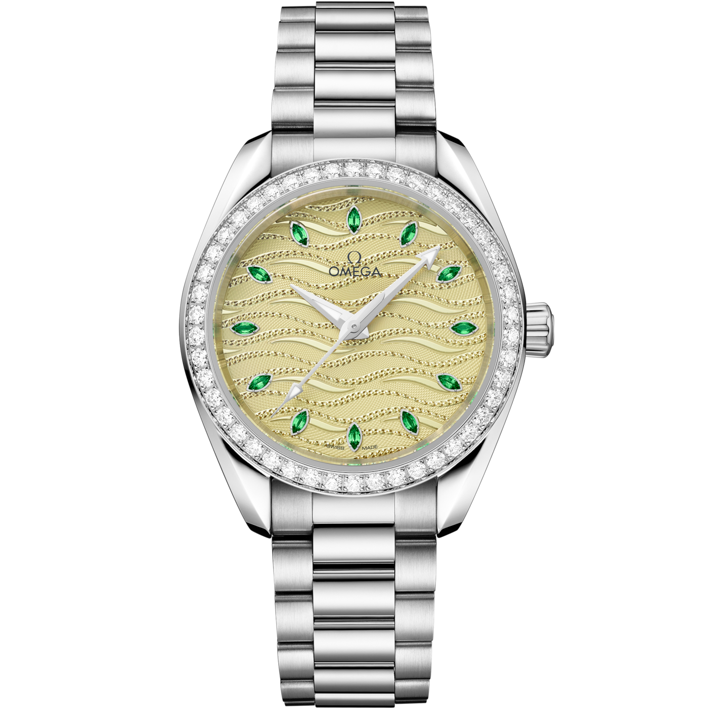 Omega Seamaster Aqua Terra 150M Master Chronometer 34 Canopus Gold - Diamond / Champagne / Bracelet — Ref. 220.55.34.20.60.002