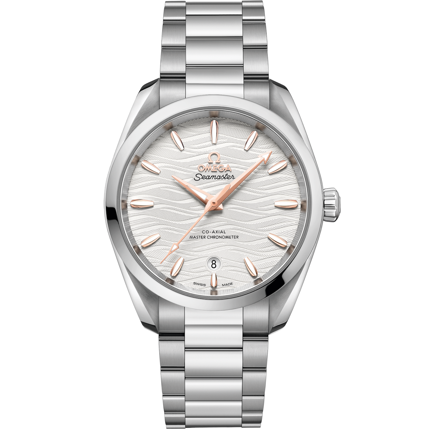 Omega Seamaster Aqua Terra 150M Master Chronometer 38 Stainless Steel / Silver-Waves / Bracelet — Ref. 220.10.38.20.02.002