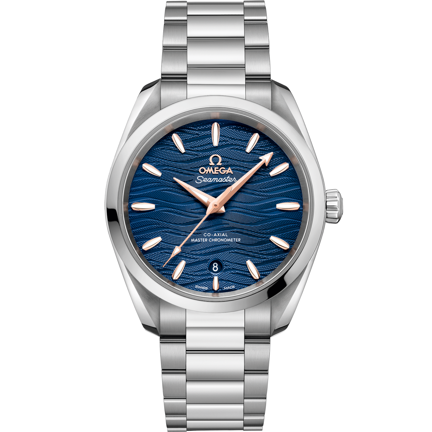 Omega Seamaster Aqua Terra 150M Master Chronometer 38 Stainless Steel / Blue-Waves / Bracelet — Ref. 220.10.38.20.03.002