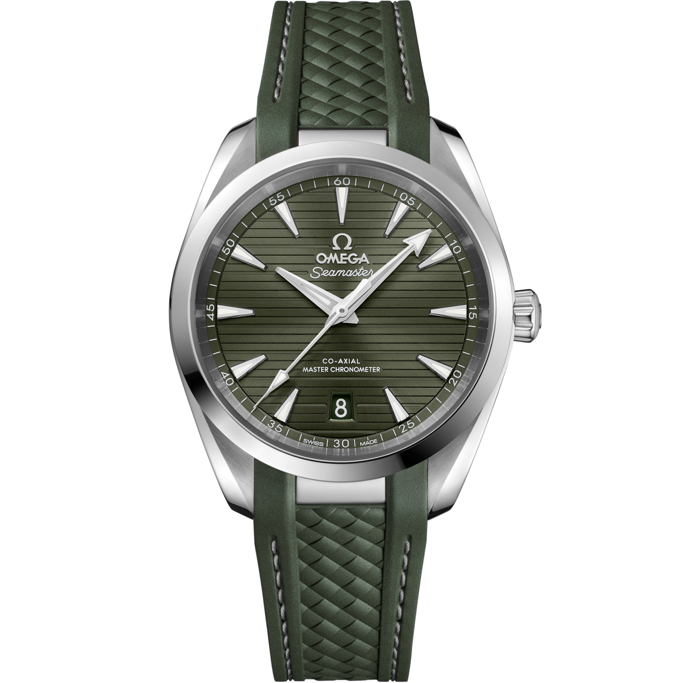Omega Seamaster Aqua Terra 150M Master Chronometer 38 Stainless Steel / Green / Rubber — Ref. 220.12.38.20.10.001