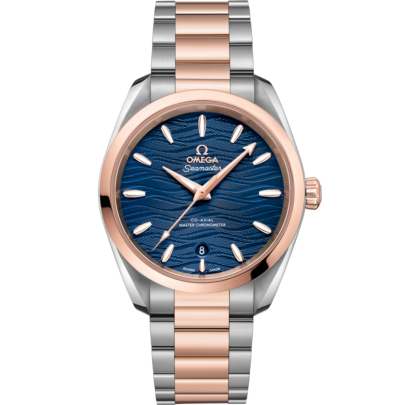 Omega Seamaster Aqua Terra 150M Master Chronometer 38 Stainless Steel / Sedna Gold / Blue-Waves / Bracelet — Ref. 220.20.38.20.03.001