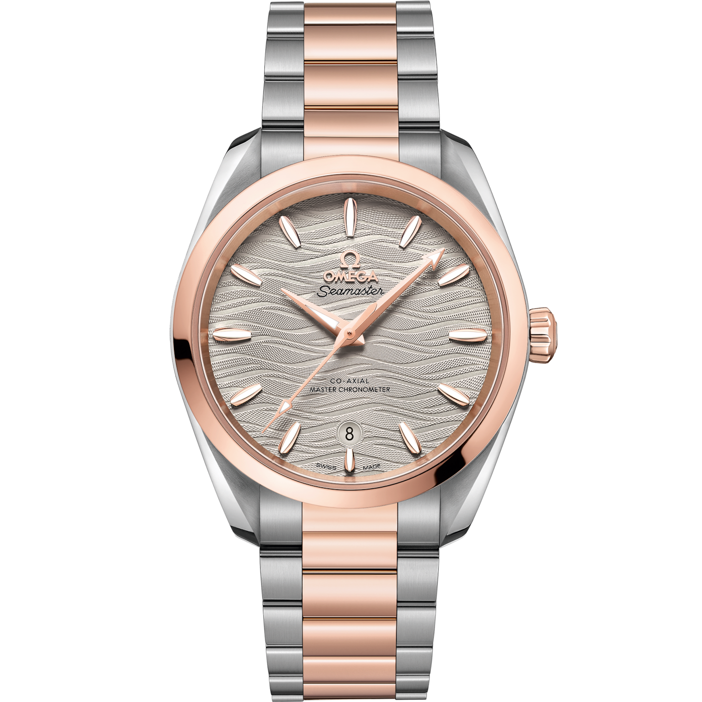 Omega Seamaster Aqua Terra 150M Master Chronometer 38 Stainless Steel / Sedna Gold / Grey-Waves / Bracelet — Ref. 220.20.38.20.06.001