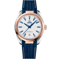 Omega Seamaster Aqua Terra 150M Master Chronometer 38 Stainless Steel / Sedna Gold / Silver / Rubber — Ref. 220.22.38.20.02.001