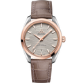 Omega Seamaster Aqua Terra 150M Master Chronometer 34 Stainless Steel / Sedna Gold / Grey-Waves / Alligator — Ref. 220.23.38.20.06.001