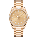 Omega Seamaster Aqua Terra 150M Master Chronometer 34 Moonshine Gold - Diamond / Champagne / Bracelet — Ref. 220.55.38.20.99.002