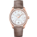 Omega Seamaster Aqua Terra 150M Master Chronometer 38 Sedna Gold / Diamond / MOP / Alligator — Ref. 220.58.38.20.55.001