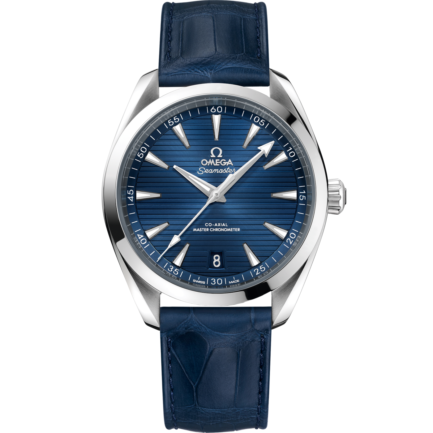 Omega Seamaster Aqua Terra 150M Master Chronometer 41 Stainless Steel / Blue / Alligator — Ref. 220.13.41.21.03.003