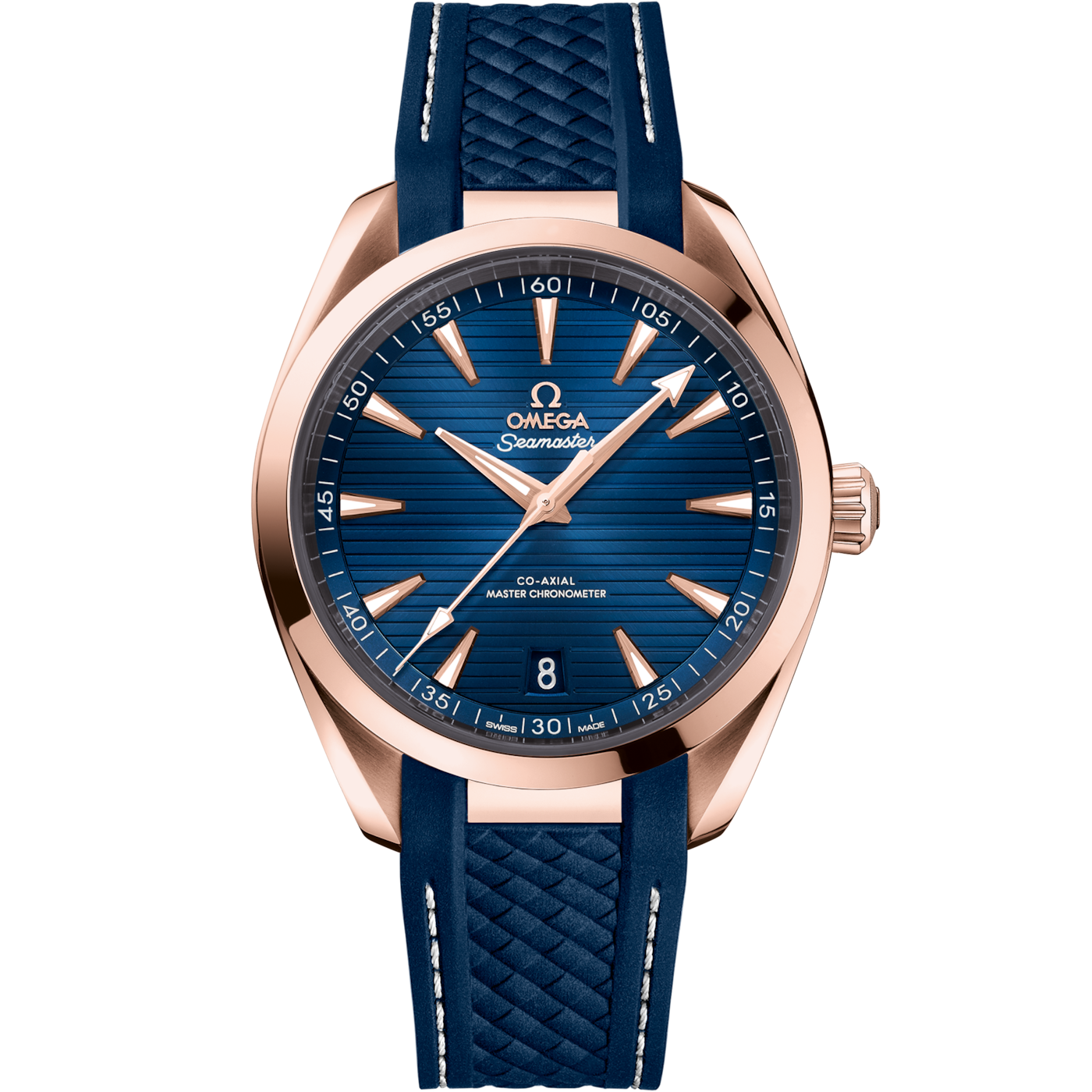 Omega Seamaster Aqua Terra 150M Master Chronometer 41 Sedna Gold / Blue / Rubber — Ref. 220.52.41.21.03.001