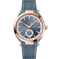 Omega Seamaster Aqua Terra 150M Master Chronometer Small Seconds 41 Stainless Steel / Sedna Gold / Blue / Rubber — Ref. 220.22.41.21.03.001