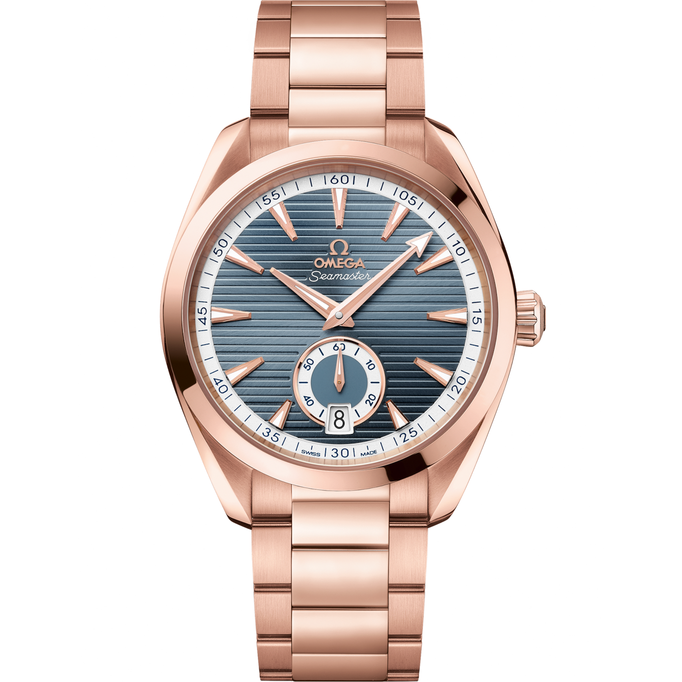 Omega Seamaster Aqua Terra 150M Master Chronometer Small Seconds 41 Sedna Gold / Blue / Bracelet — Ref. 220.50.41.21.03.001