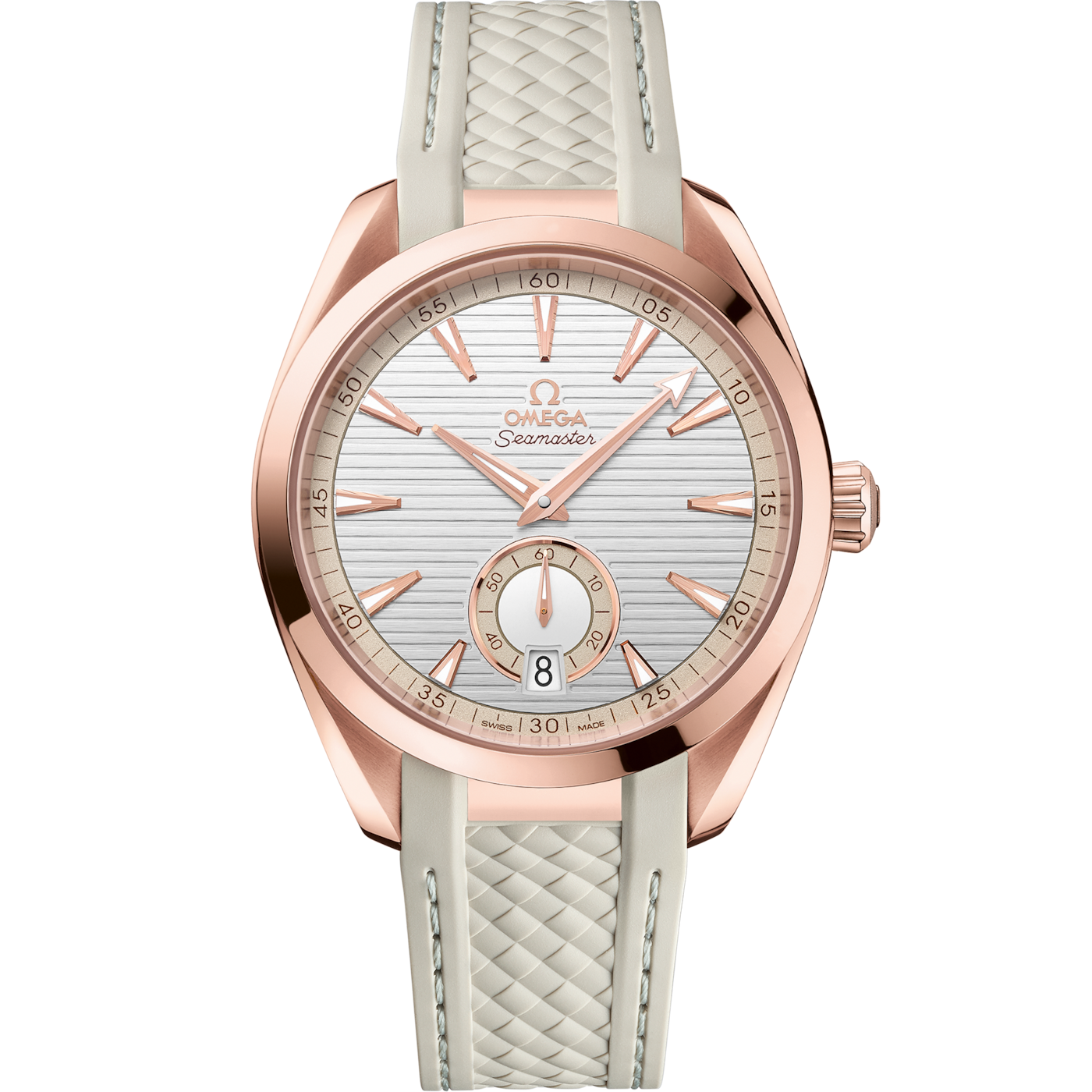 Omega Seamaster Aqua Terra 150M Master Chronometer Small Seconds 41 Sedna Gold / Silver / Rubber — Ref. 220.52.41.21.02.001